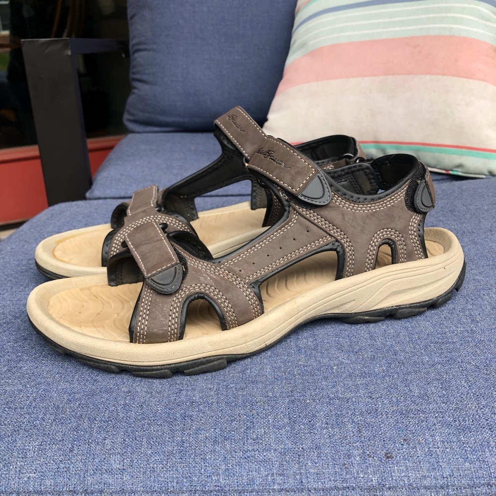 Eddie Bauer brown Velcro Comfort Active Sandals Like New Men 10
